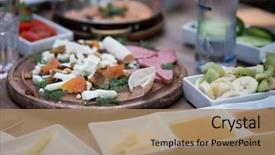  Presentation with breakfast - PPT layouts having tomato jam - family gathering for eating breakfast background and a coral colored foreground