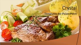  Presentation with plant factory vegetable hydroponic - Slides featuring tomato jam - fried steak boiled potatoes background and a yellow colored foreground