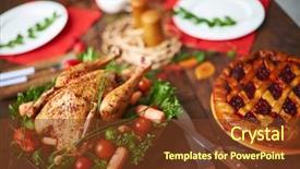  Presentation with festive - PPT layouts having tomato jam - homemade pastry and roasted poultry background and a tawny brown colored foreground