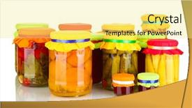  Presentation with fruits - Colorful presentation enhanced with tomato jam - jars with canned fruits backdrop and a blonde colored foreground