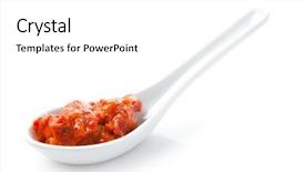  Presentation with eggplant - Beautiful slides featuring tomato jam - spoon of ajvar a delicious backdrop and a white colored foreground