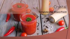  Presentation with tomato juice - PPT layouts enhanced with tomato-juice-in-glasses background and a coral colored foreground