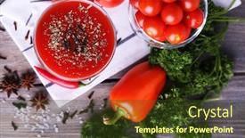  Presentation with tomato juice - Presentation theme having bloody - tomato juice in goblet background and a tawny brown colored foreground