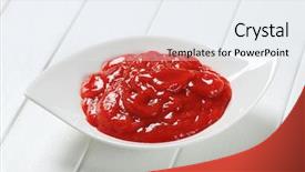  Presentation with hot sauce - Slide deck enhanced with hot sauce in a bowl background and a sky blue colored foreground