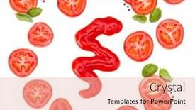  Presentation with tomato ketchup - Amazing PPT theme having tomato-ketchup-drops-creative-layout backdrop and a lemonade colored foreground