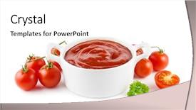  Presentation with tomato ketchup - Theme enhanced with tomato ketchup in a white background and a white colored foreground