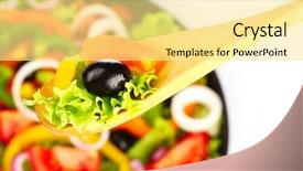  Presentation with spoon - Beautiful PPT layouts featuring tomato leaf miner - delicious vegetables on a wooden backdrop and a  colored foreground