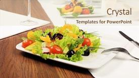  Presentation with jar food canning vegetable canned - PPT layouts featuring tomato leaf miner - food theme fresh vegetable salad background and a  colored foreground