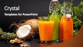  Presentation with miner - Colorful PPT layouts enhanced with tomato leaf miner - glasses with fresh vegetable juices backdrop and a  colored foreground