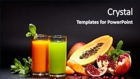  Presentation with miner - Colorful presentation theme enhanced with tomato leaf miner - glasses with fresh vegetable juices backdrop and a black colored foreground