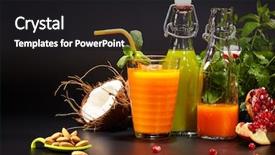  Presentation with miner - Presentation theme with tomato leaf miner - glasses with fresh vegetable juices background and a black colored foreground