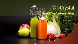  Presentation with miner - PPT layouts featuring tomato leaf miner - glasses with fresh vegetable juices background and a  colored foreground