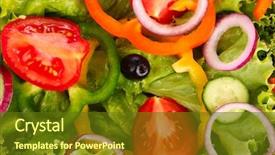  Presentation with man watching woman preparing vegetables - Amazing PPT layouts having tomato leaf miner - many delicious summer vegetables backdrop and a  colored foreground