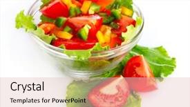  Presentation with white marble plate marble - Beautiful theme featuring tomato leaf miner - many vegetables on the plate backdrop and a  colored foreground