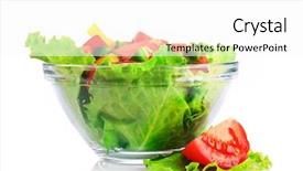  Presentation with white plate - Audience pleasing presentation consisting of tomato leaf miner - many vegetables on the plate backdrop and a  colored foreground