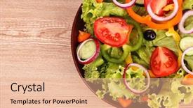  Presentation with border organic vegetables on wood - Audience pleasing PPT layouts consisting of tomato leaf miner - many vegetables on the plate backdrop and a  colored foreground