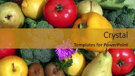 Presentation with miner - Slides with tomato leaf miner - vegetables and fruits background and a gold colored foreground