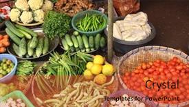  Presentation with green morning - Beautiful PPT theme featuring tomato onion bitter gourd green backdrop and a red colored foreground