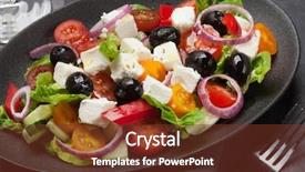  Presentation with greek feta cheese famous dairy - Amazing presentation design having tomato pepper lettuce onion feta backdrop and a tawny brown colored foreground