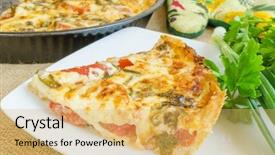  Presentation with cheddar - PPT theme featuring tomato pie with cheddar background and a yellow colored foreground