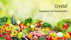  Presentation with green organic chemistry - Presentation theme featuring tomato plant - fresh organic vegetables over green background and a  colored foreground