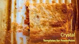  Presentation with puff pastry - Presentation having tomato ratatouille pie with puff background and a tawny brown colored foreground