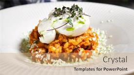  Presentation with tomato - Slide set featuring tomato-risotto-with-burrata background and a coral colored foreground