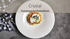 Presentation with tomato - PPT layouts enhanced with tomato-risotto-with-burrata background and a light gray colored foreground