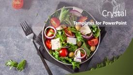  Presentation with tomato - Audience pleasing slides consisting of tomato-salad-with-brie-cheese backdrop and a gray colored foreground