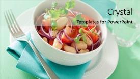  Presentation with beans - Beautiful slide deck featuring tomato salad with white beans backdrop and a  colored foreground