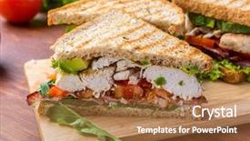  Presentation with grilled chicken - Cool new slide deck with close up man working of architect sketching a construction project on his plane project at site construction work vintage tone backdrop and a mint green colored foreground.