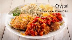  Presentation with fish - Colorful presentation theme enhanced with tomato sauce - fish dish - fried fish backdrop and a  colored foreground