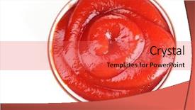  Presentation with tomato ketchup - Audience pleasing presentation theme consisting of tomato sauce - tasty ketchup in bowl isolated backdrop and a red colored foreground
