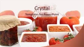  Presentation with tomato - PPT theme with tomato sauce and fresh tomatoes background and a lemonade colored foreground