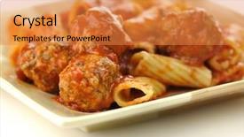  Presentation with meatball - Colorful PPT layouts enhanced with tomato sauce and meatball backdrop and a  colored foreground