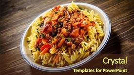  Presentation with classic homemade tomato sauce - Presentation theme enhanced with tomato sauce and vegtable background and a tawny brown colored foreground