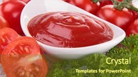  Presentation with tomato ketchup - Theme featuring tomato sauce gaspacho ketchup background and a tawny brown colored foreground