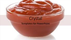  Presentation with classic homemade tomato sauce - Audience pleasing presentation theme consisting of tomato sauce in bowl isolated backdrop and a red colored foreground