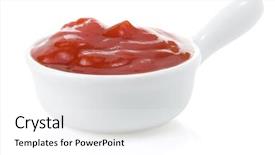  Presentation with tomato - Presentation theme with tomato sauce in bowl isolated background and a white colored foreground