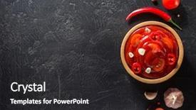  Presentation with tomato - Presentation theme with tomato sauce in bowl background and a dark gray colored foreground