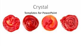  Presentation with tomato ketchup - Audience pleasing slide set consisting of tomato-sauce-ketchup-isolated backdrop and a white colored foreground