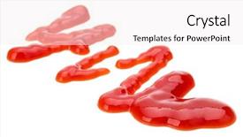  Presentation with tomato ketchup - Audience pleasing PPT theme consisting of tomato sauce ketchup isolated backdrop and a sky blue colored foreground