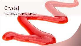  Presentation with tomato ketchup - Slide set with tomato sauce ketchup isolated background and a sky blue colored foreground