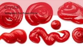  Presentation with tomato ketchup - Slide set having tomato-sauce-or-ketchup-stains background and a red colored foreground