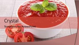  Presentation with tomato - Presentation theme featuring tomato sauce soup gazpacho background and a red colored foreground