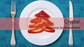  Presentation with white plate - Amazing PPT theme having wheat flour in sack ears backdrop and a  colored foreground.