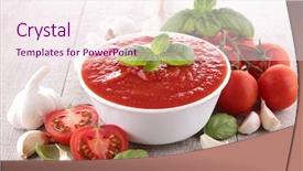  Presentation with tomato - Colorful PPT theme enhanced with tomato sauce backdrop and a sky blue colored foreground