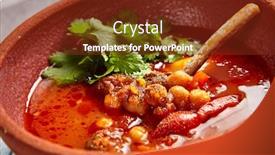  Presentation with chickpea - Theme with tomato-soup-with-mutton background and a tawny brown colored foreground
