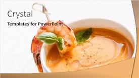  Presentation with shrimp - Amazing theme having tomato-soup-with-shrimp backdrop and a sky blue colored foreground