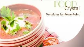  Presentation with tomato - Audience pleasing PPT layouts consisting of tomato-soup-with-tomatoes backdrop and a cream colored foreground